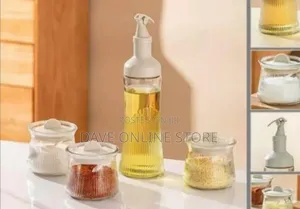 Elegant Glass Oil Dispenser and Spice Jar Set