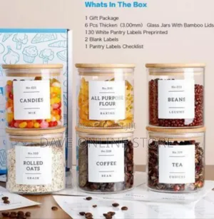 Sophisticated Glass Food Storage Jar Set With Bamboo Lids