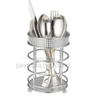 Glamorous Metallic Cutlery Holder With Rhinestone Detailing