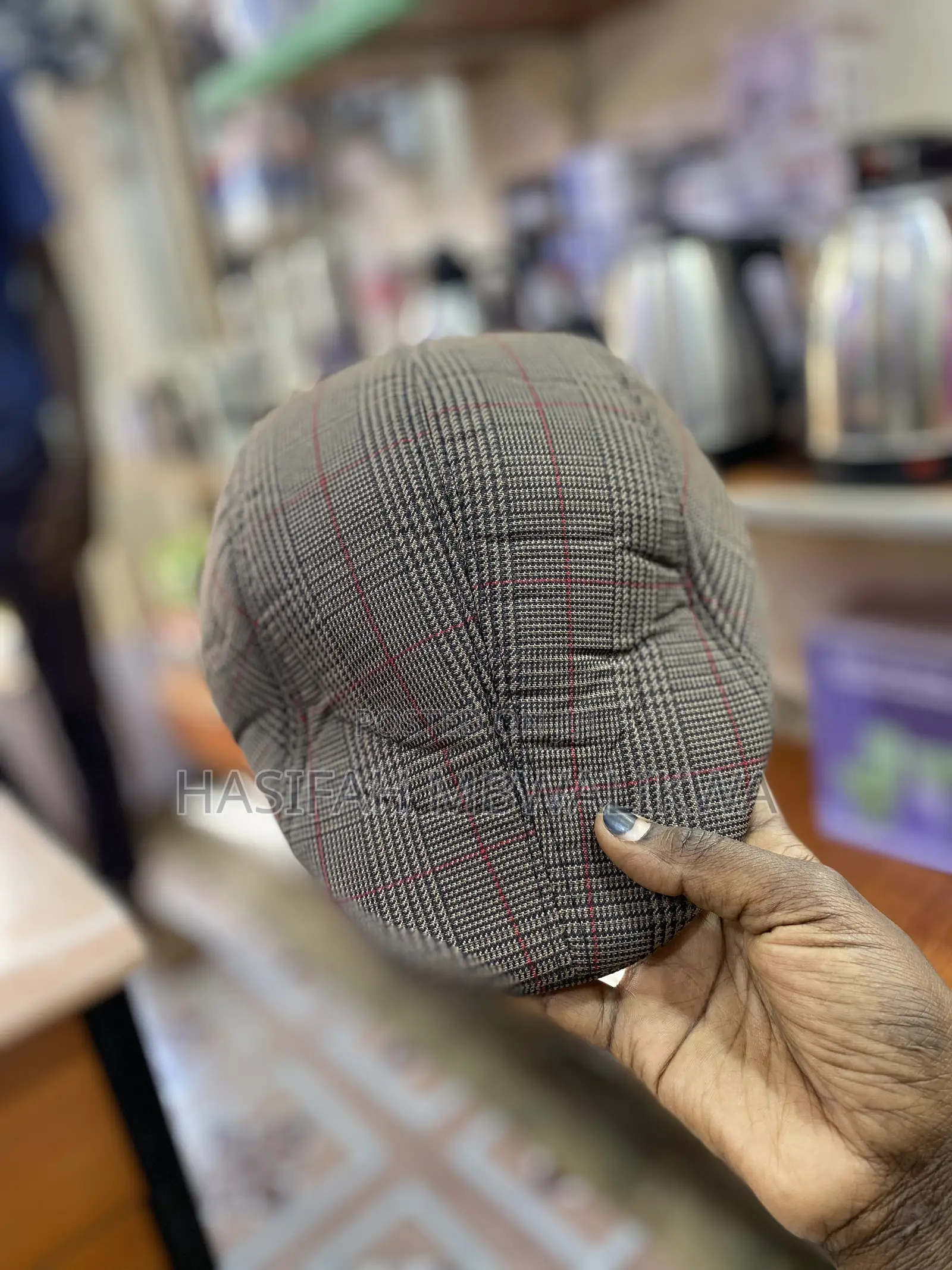 Brown Checked Kangaroo Cap