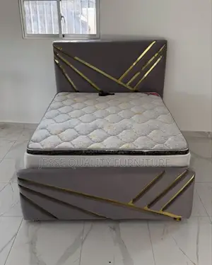 Dark Gray Fabric Bed