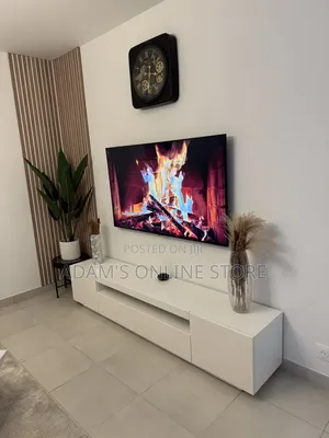 White Tv Stand Unit 7ft Suitable for 100inches