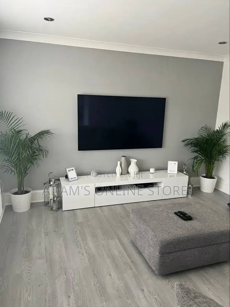 White Tv Stand Unit 7ft Suitable for 100inches