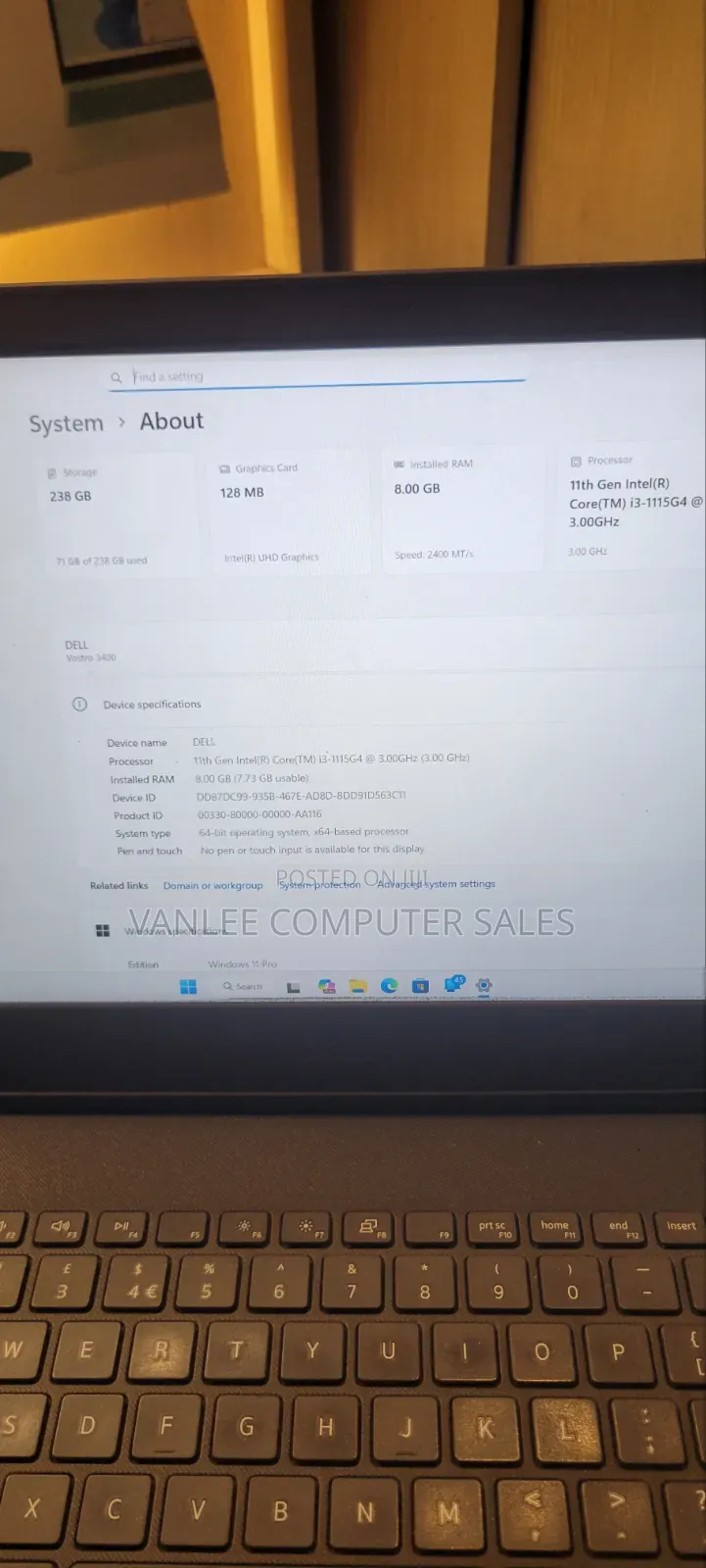 Laptop Dell Vostro 3400 8GB Intel Core i3 SSD 256GB