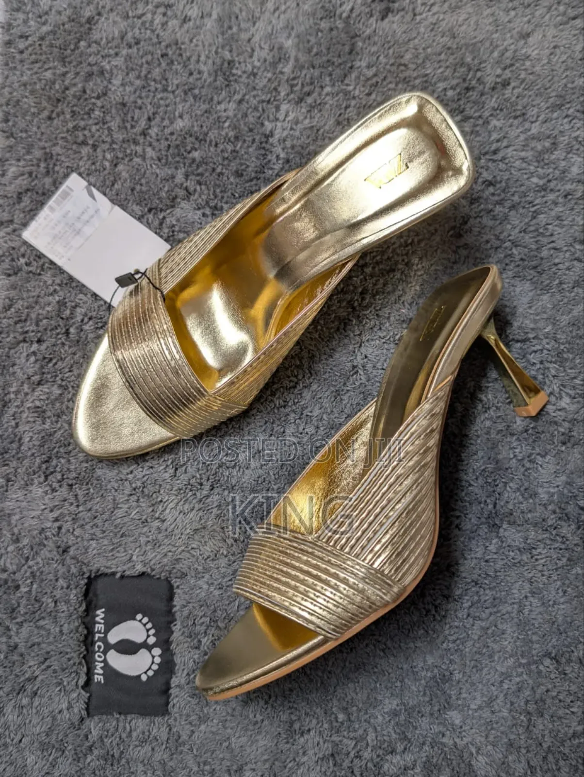Zara Textured Kitten Heels