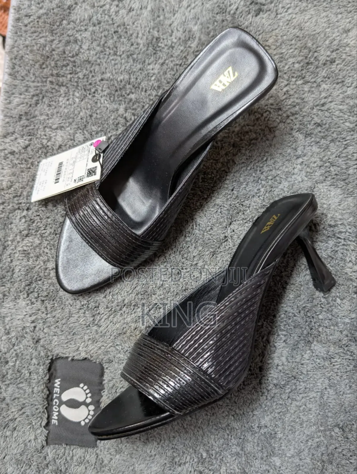 Zara Textured Kitten Heels