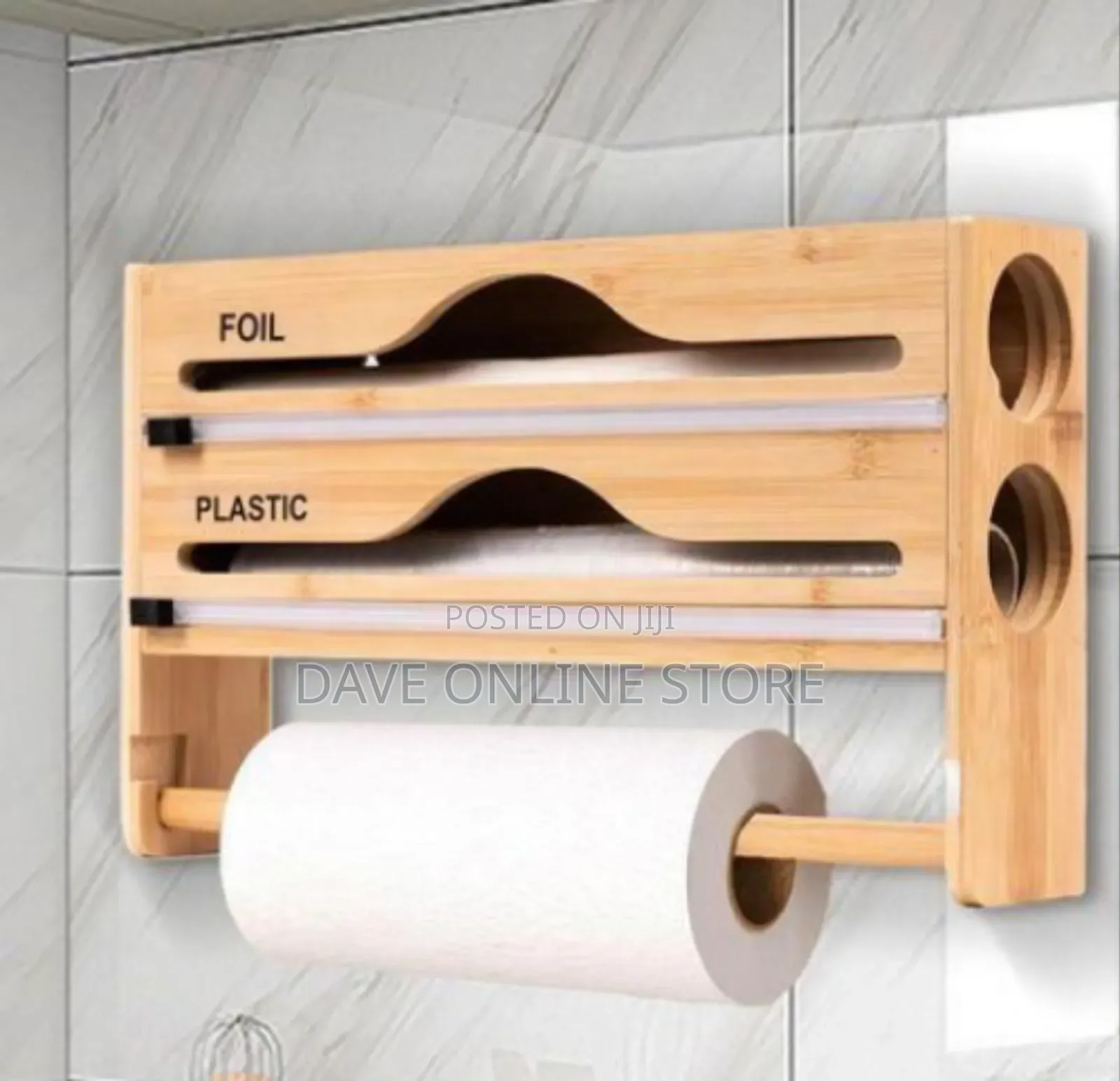 Bamboo Kitchen Wrap Dispenser and Paper Towel Holder