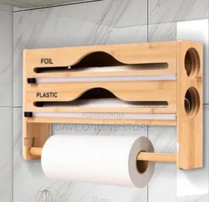 Bamboo Kitchen Wrap Dispenser and Paper Towel Holder