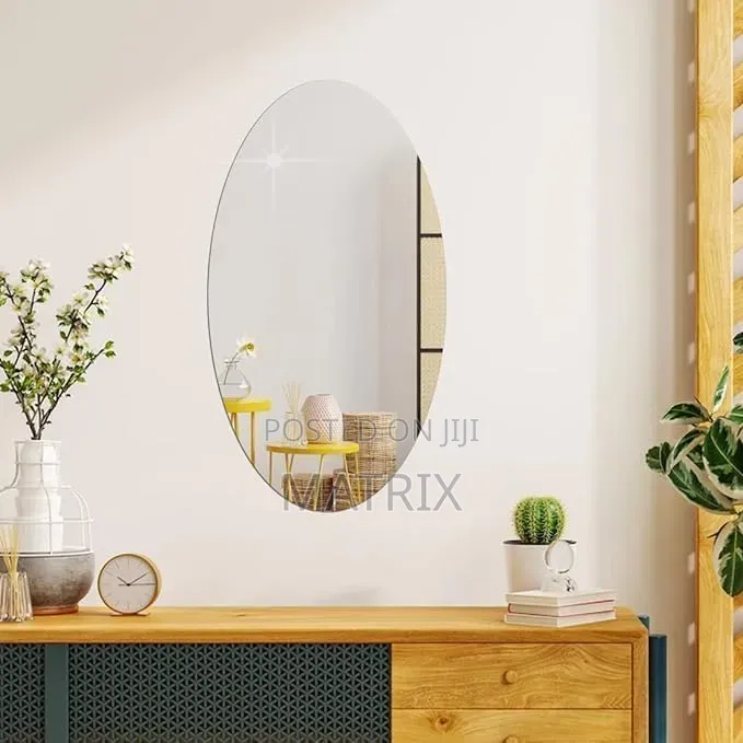 Wall Mirror Stickers Unbreakable Modern Frameless Oval Wall Mirror