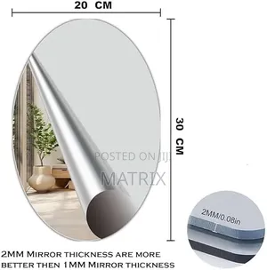 Wall Mirror Stickers Unbreakable Modern Frameless Oval Wall Mirror
