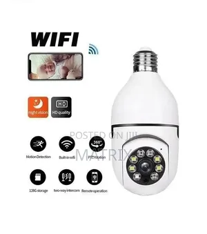 Rotatable Wi-Fi Light Bulb Security Camera With Night Vision