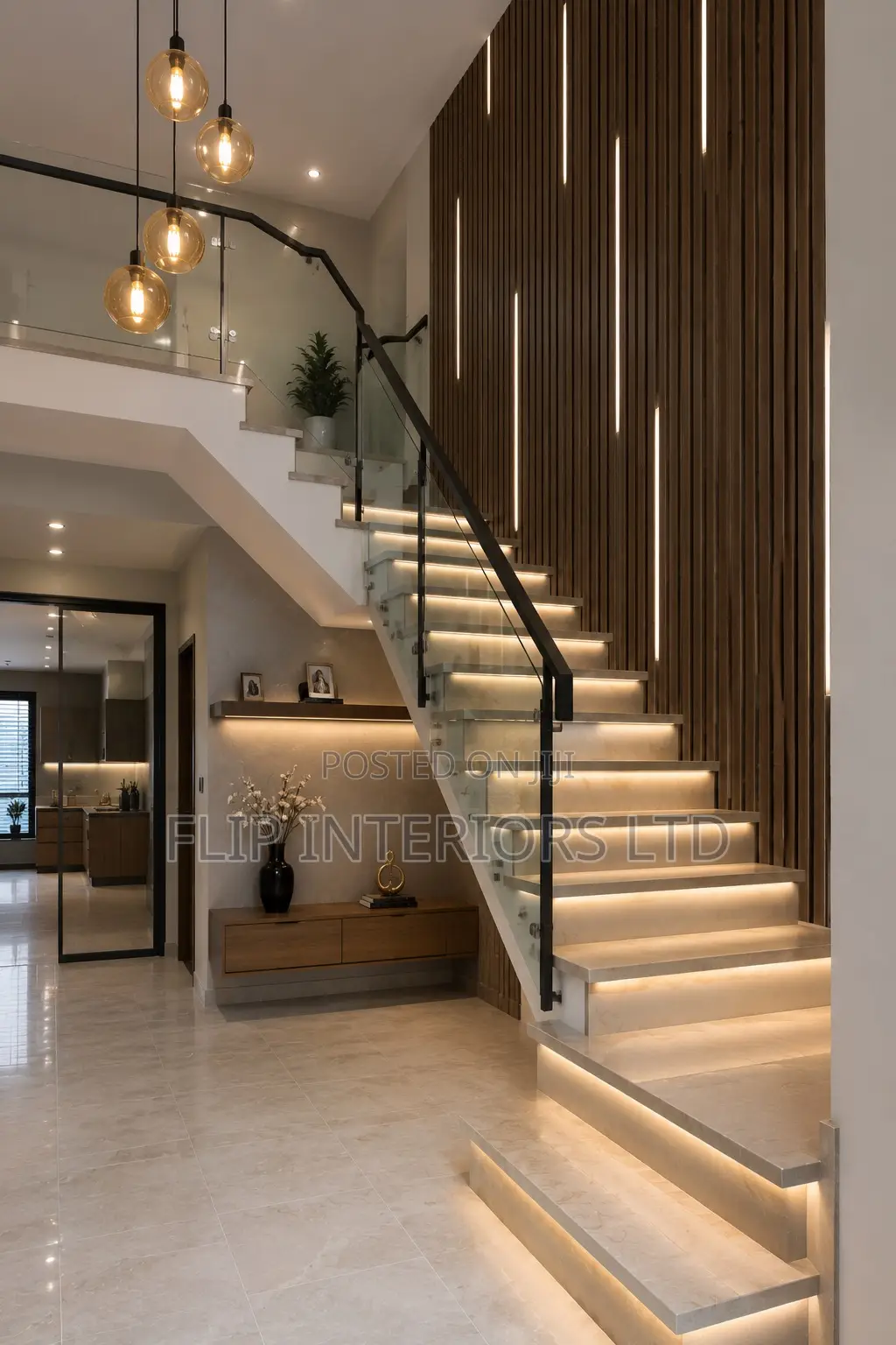 Elegant Staircase Feature Wall Decorative Lighting Solutions