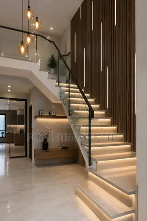 Elegant Staircase Feature Wall Decorative Lighting Solutions