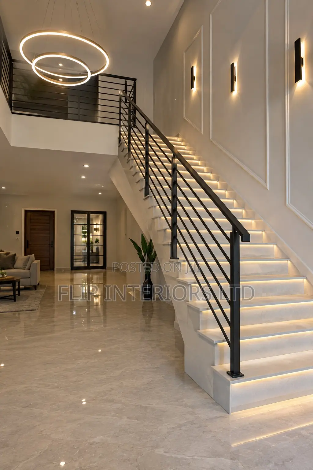 Luxury Led Staircase Modern Handrail Interior Solutions