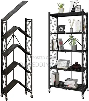 Compact 5-Shelf Storage Tower