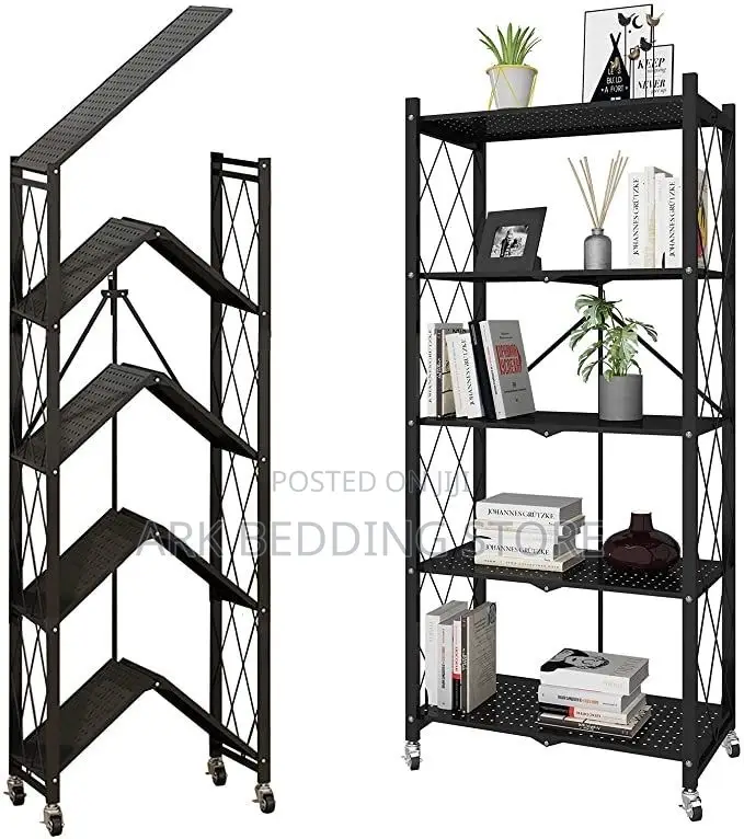 Compact 5-Shelf Storage Tower
