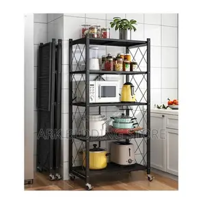 Angle Foldable Rolling Shelf Cart