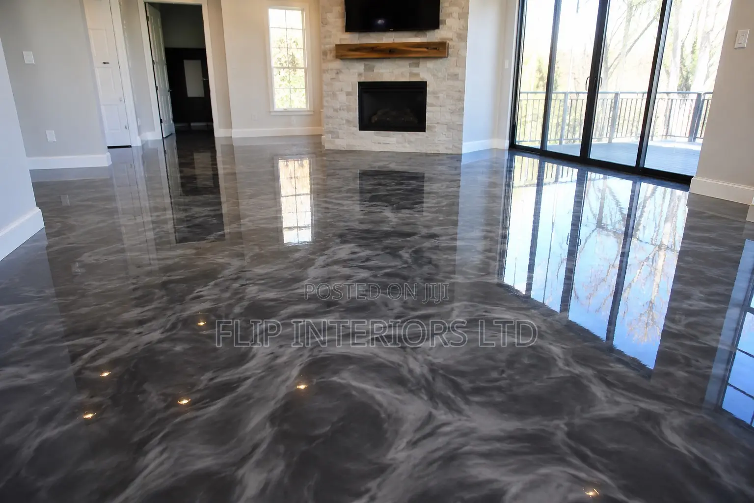 Contemporary Residential Epoxy Floor Enhancement Services