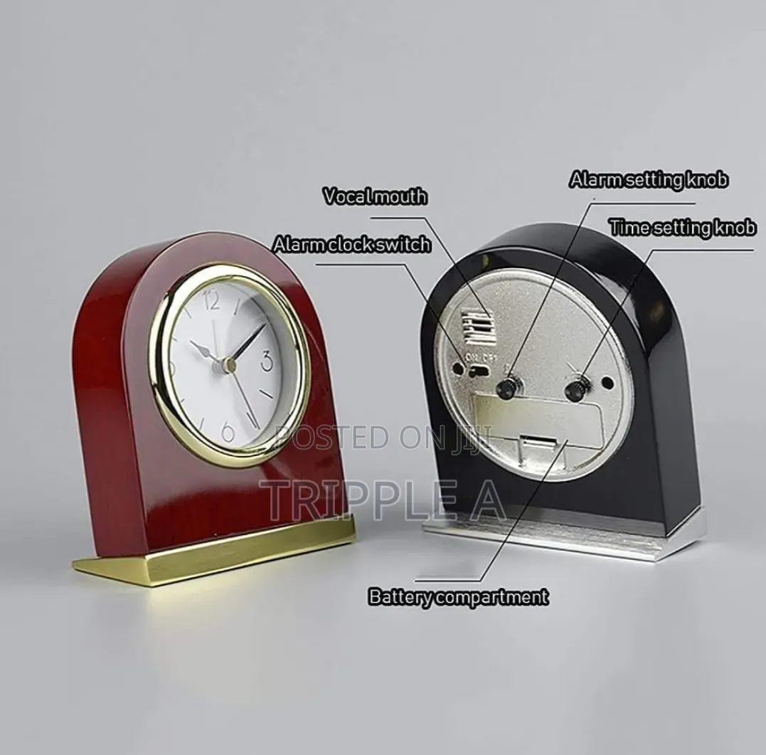 Table Desktop Mute Leather Alarm Clock