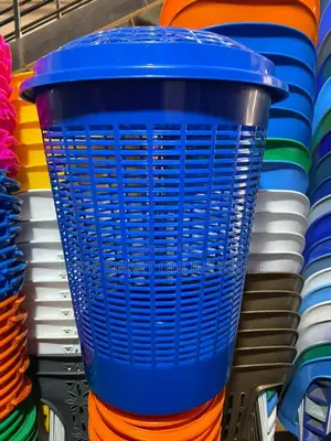 Blue Plastic Laundry Basket