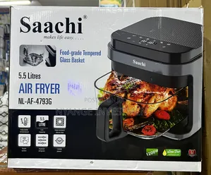 Saachi 5.5l Air Fryer With Food-Grade Tempered Glass Basket. Air Fryer