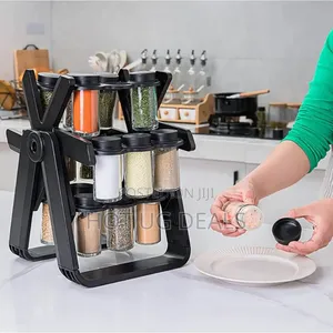 360° Rotating Spice Storage Organizers Seasoning Bottle Holder
