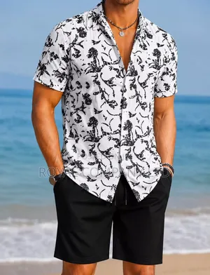 Men Beach Wear Set(Shirt and Pant)