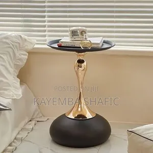 Home and Office Modern Round Side Table With a Unique Pedesta