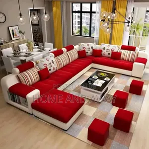 Cream Red Sectional U Sofas Full Package 2,800,000/- With Delivery.