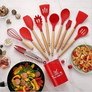 12 Piece Silicone Kitchen Tool Cooking Utensils/ Serving Spoons Set,