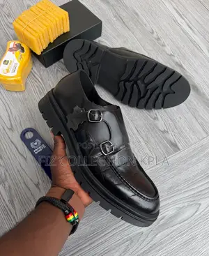 Franco Pure Leather Black Buckle Casual Boot