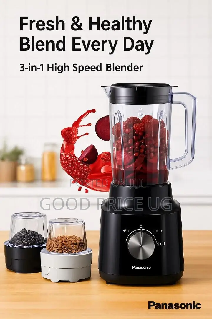 Panasonic Mx-Cp3121 2-in-1 Blender and Grinder in Black.