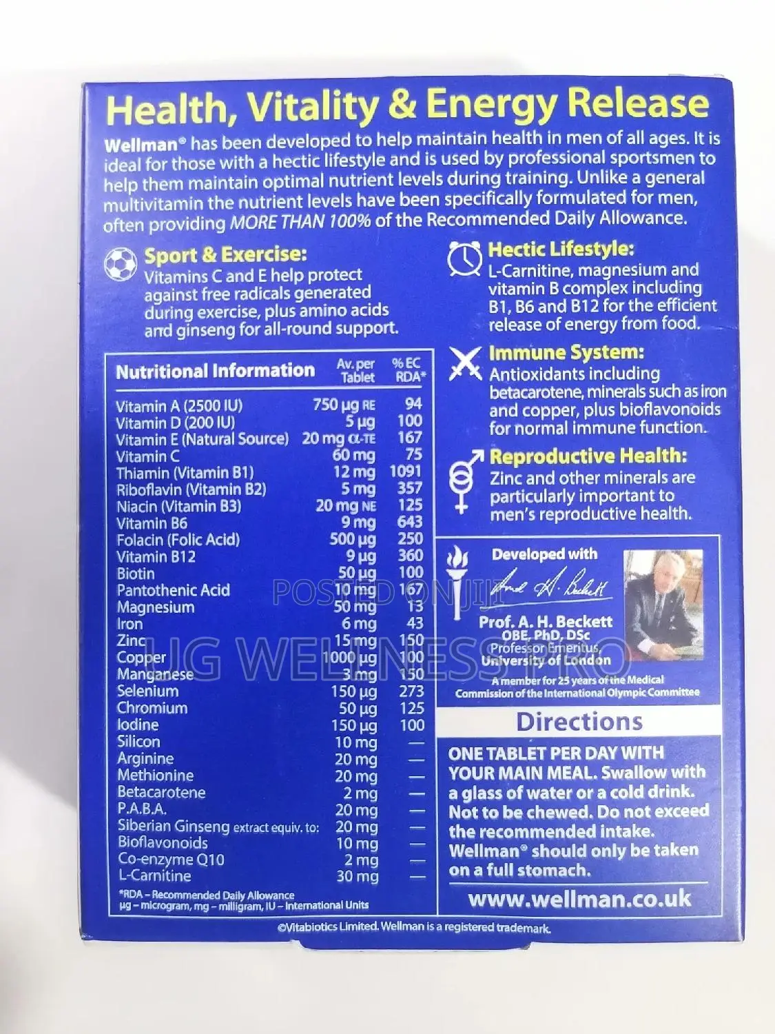 Wellman Original 30 Capsules Multivitamin for Men