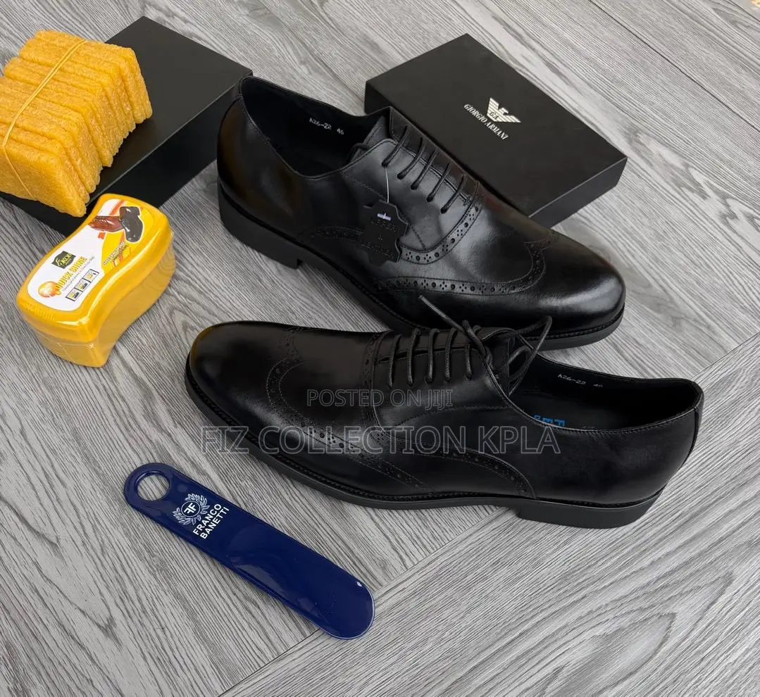 Franco Pure Leather Black Oxford Shoe