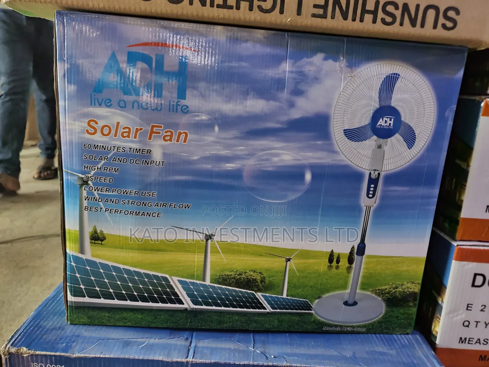 Adh Solar Stand Fan 16 Inch