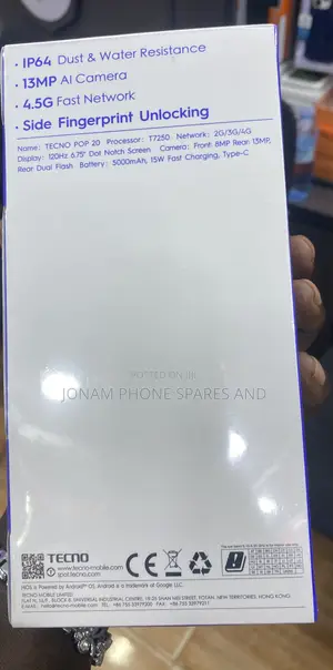 New Tecno Pop 20 64 GB Black