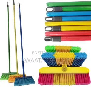 Broom for Indoor Outdoor Lightweight, Long Handle for Tile, Floors