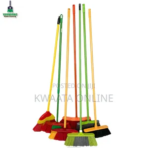 Broom for Indoor Outdoor Lightweight, Long Handle for Tile, Floors