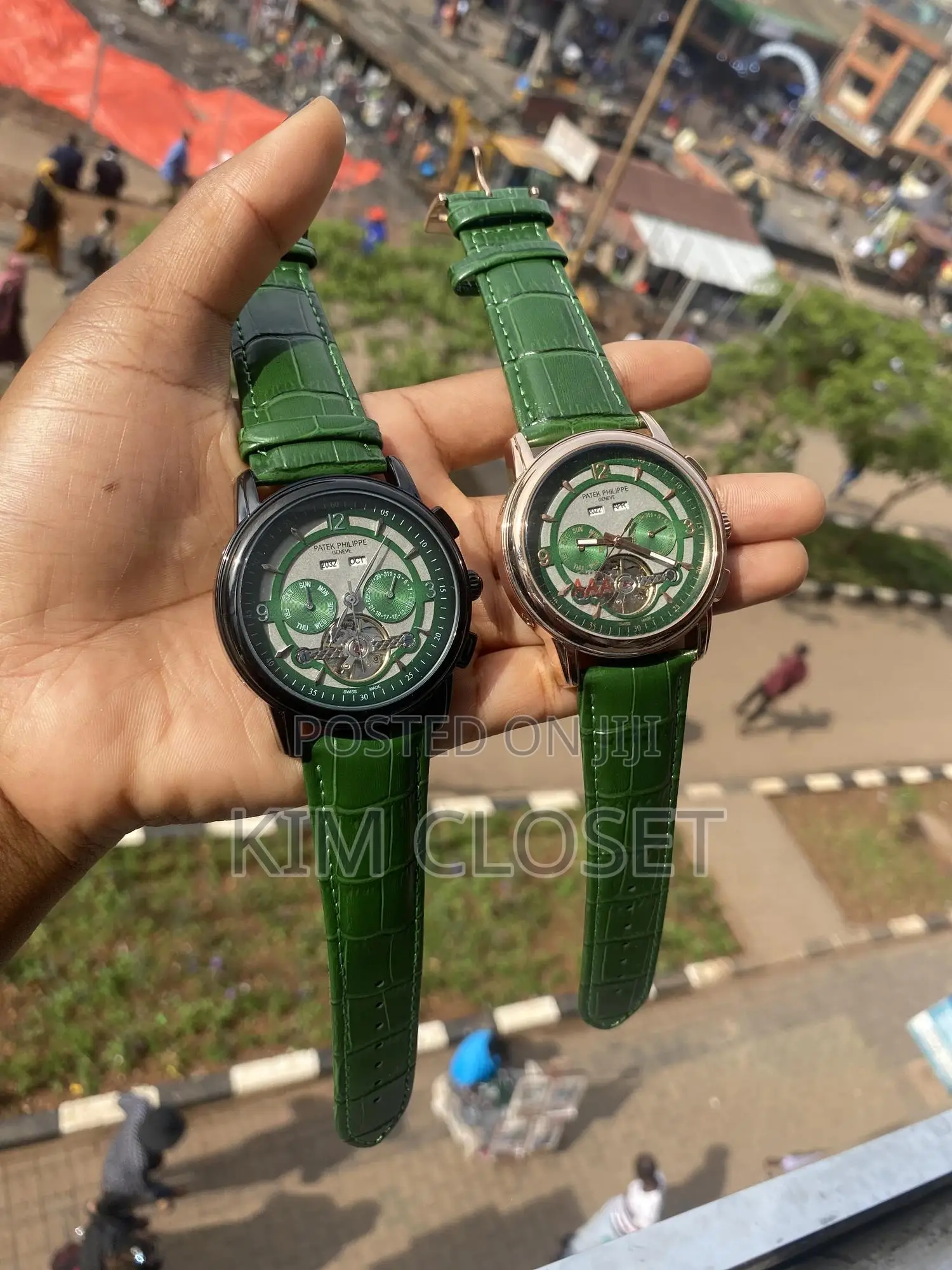 Green Leather Watch
