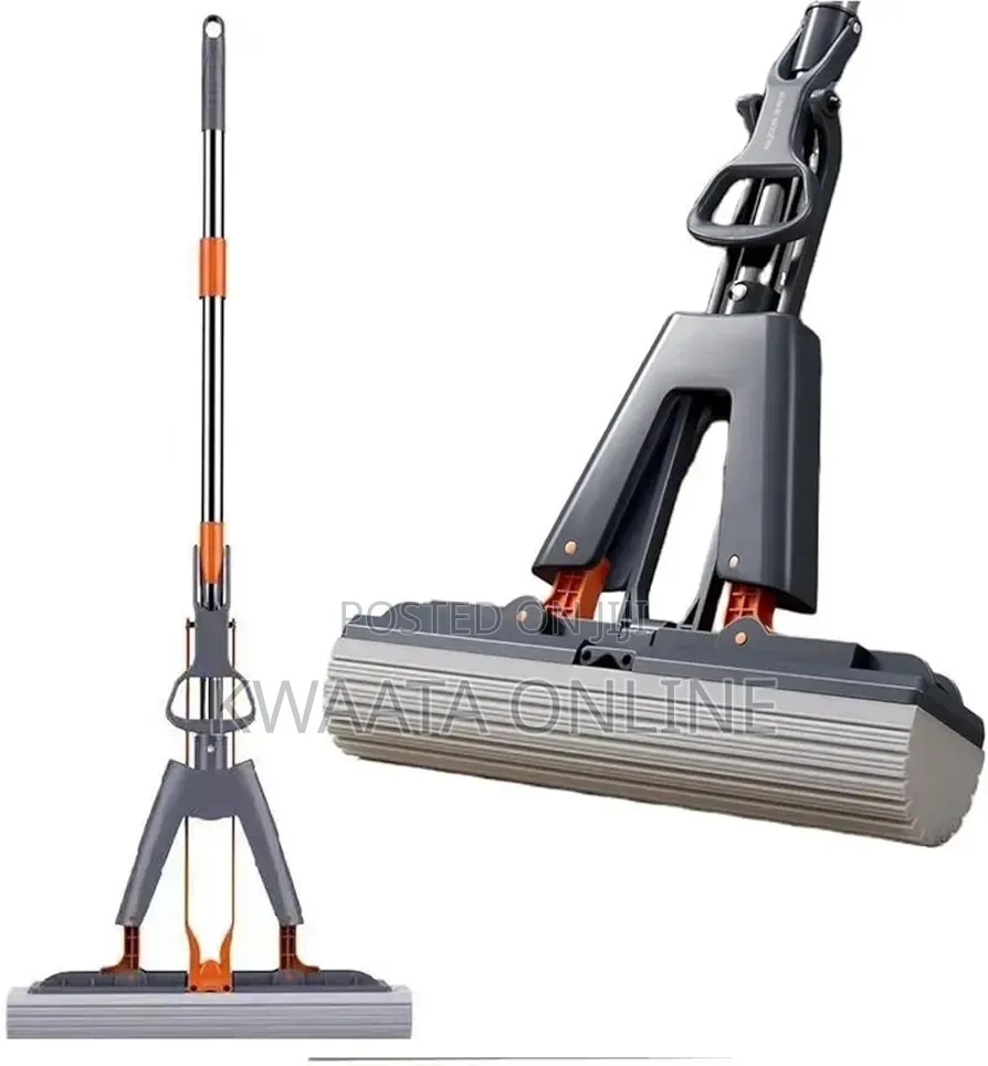 Pva Sponge Mop With Butterfly Head | Self-Wringing, Floor, Windows