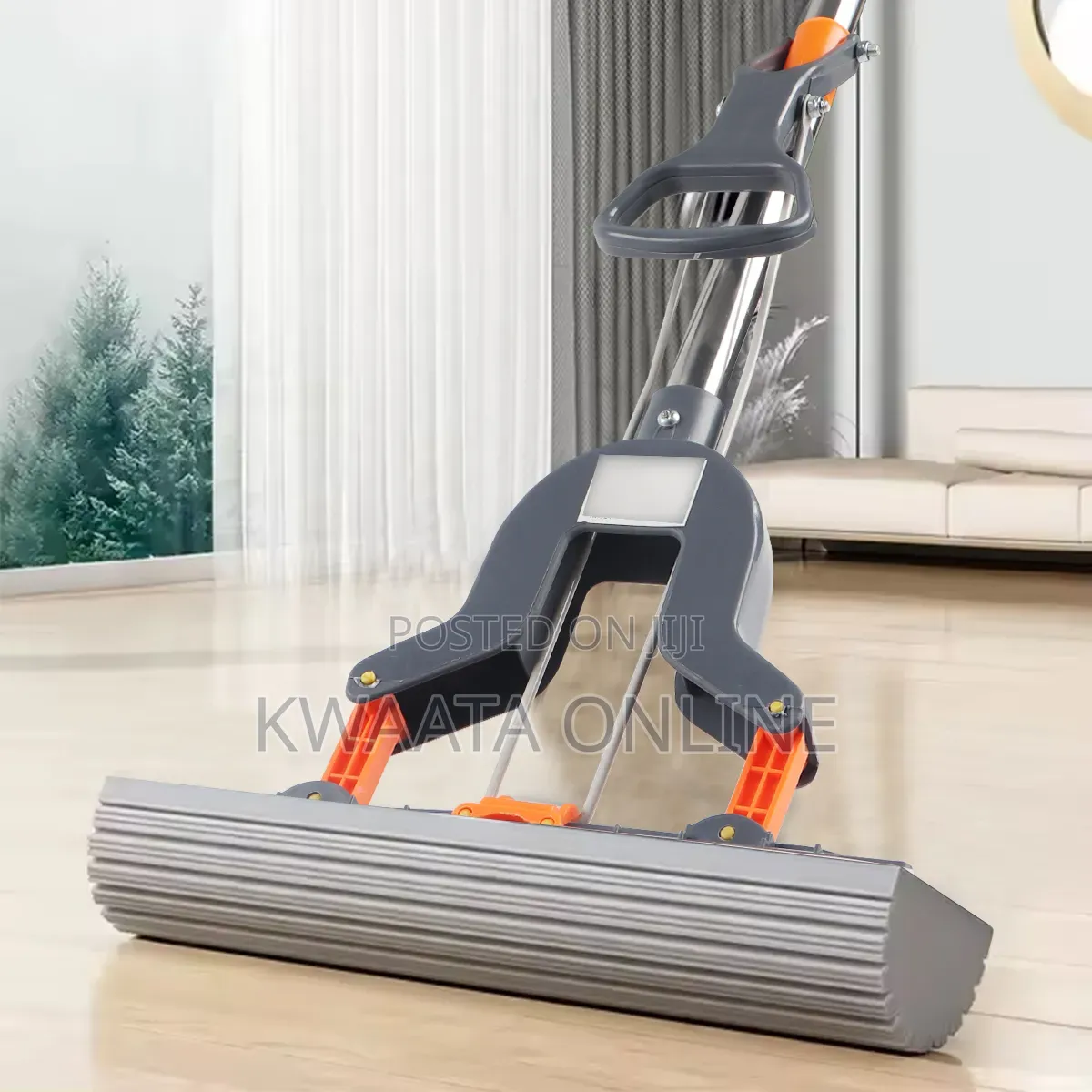 Pva Sponge Mop With Butterfly Head | Self-Wringing, Floor, Windows