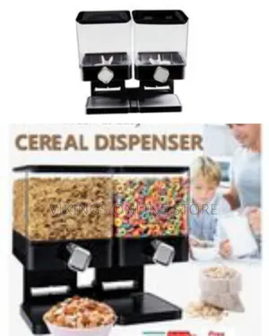 Square Double Kitchen Food Cereal Dispenser Storage Organizer