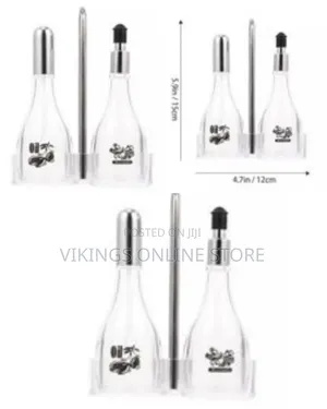 2 Pcs Acrylic Vinegar Oil Dispenser Sauce Sprayer Bottle Set
