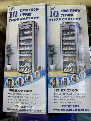 10-layer Single Row Zipper Shoe Cabinet – Space Saving Storage Rack