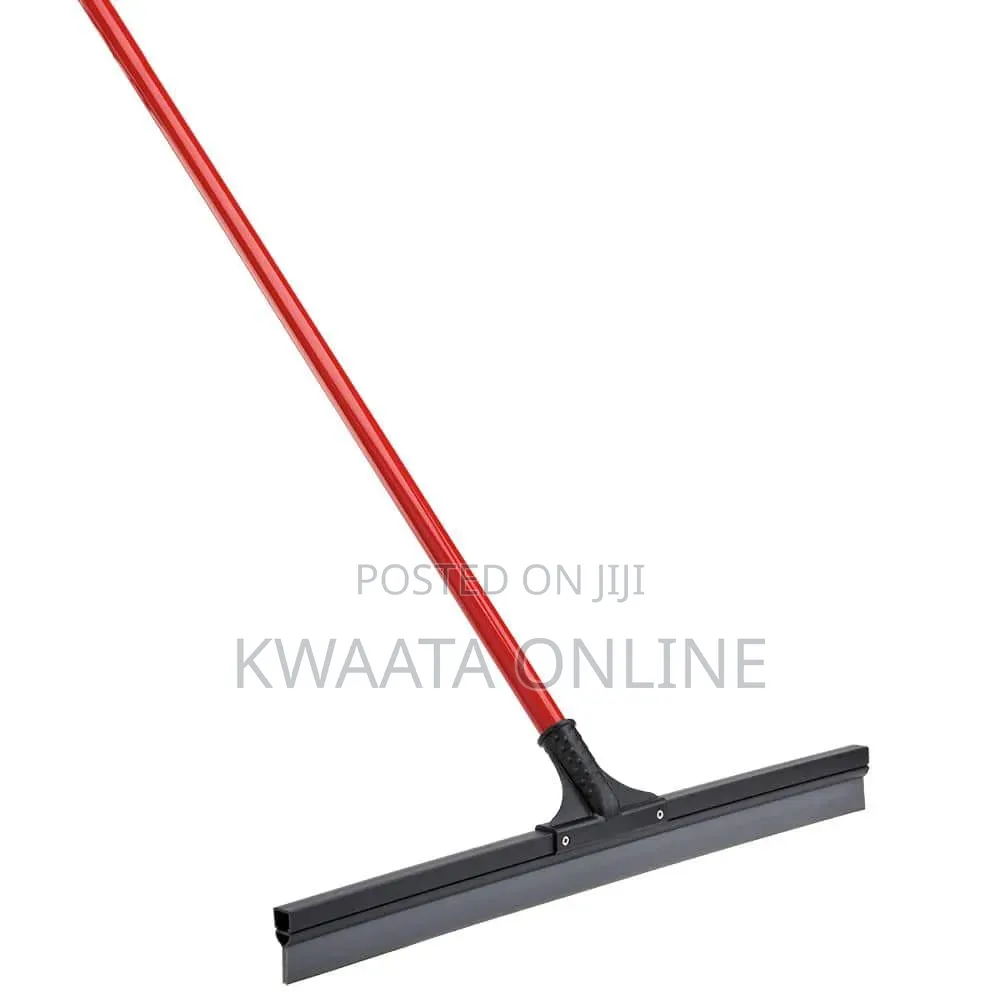 Heavy-Duty Floor Squeegee With a Wooden Handle