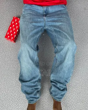Men's Baggy, Loose-Fit Jeans. All Blue