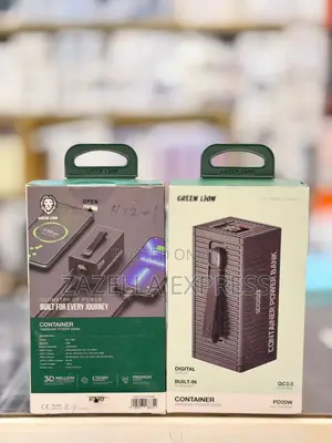 Green Lion Container Power Bank 10000mah Pd 20w, Unit With 4in1 Cable