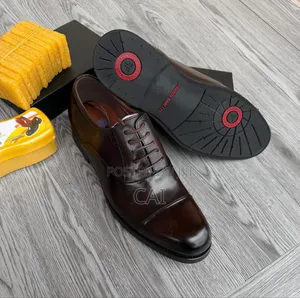 Brown Franco Banetti Classic Cap Leather Shoes