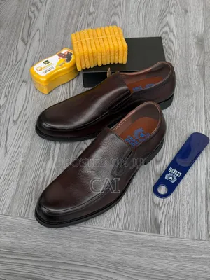Franco Banetti Textured Slip-on Comfort Dress Shoes in Dark Brown.