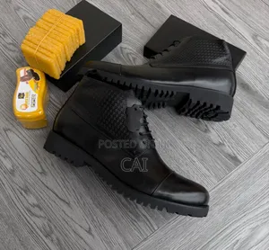 Franco Banetti Black Ankle Boots Rubber Sole and Textured Detailing.